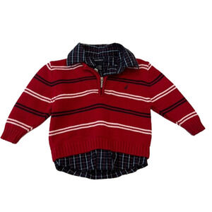 NAUTICA 6-12 mo sweater with attached shirt